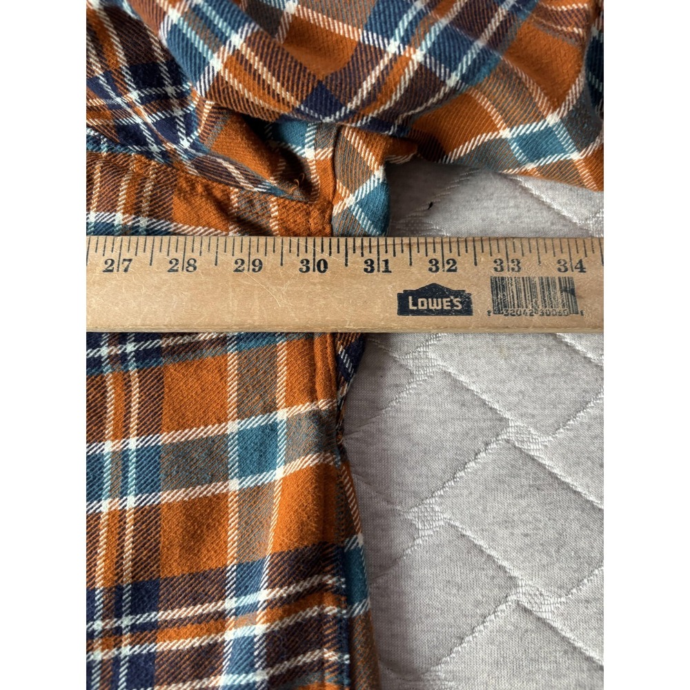 Duluth Trading Co Shirt Mens 3XL Orange Plaid Flannel Button Front Long Sleeve - Picture 7 of 7